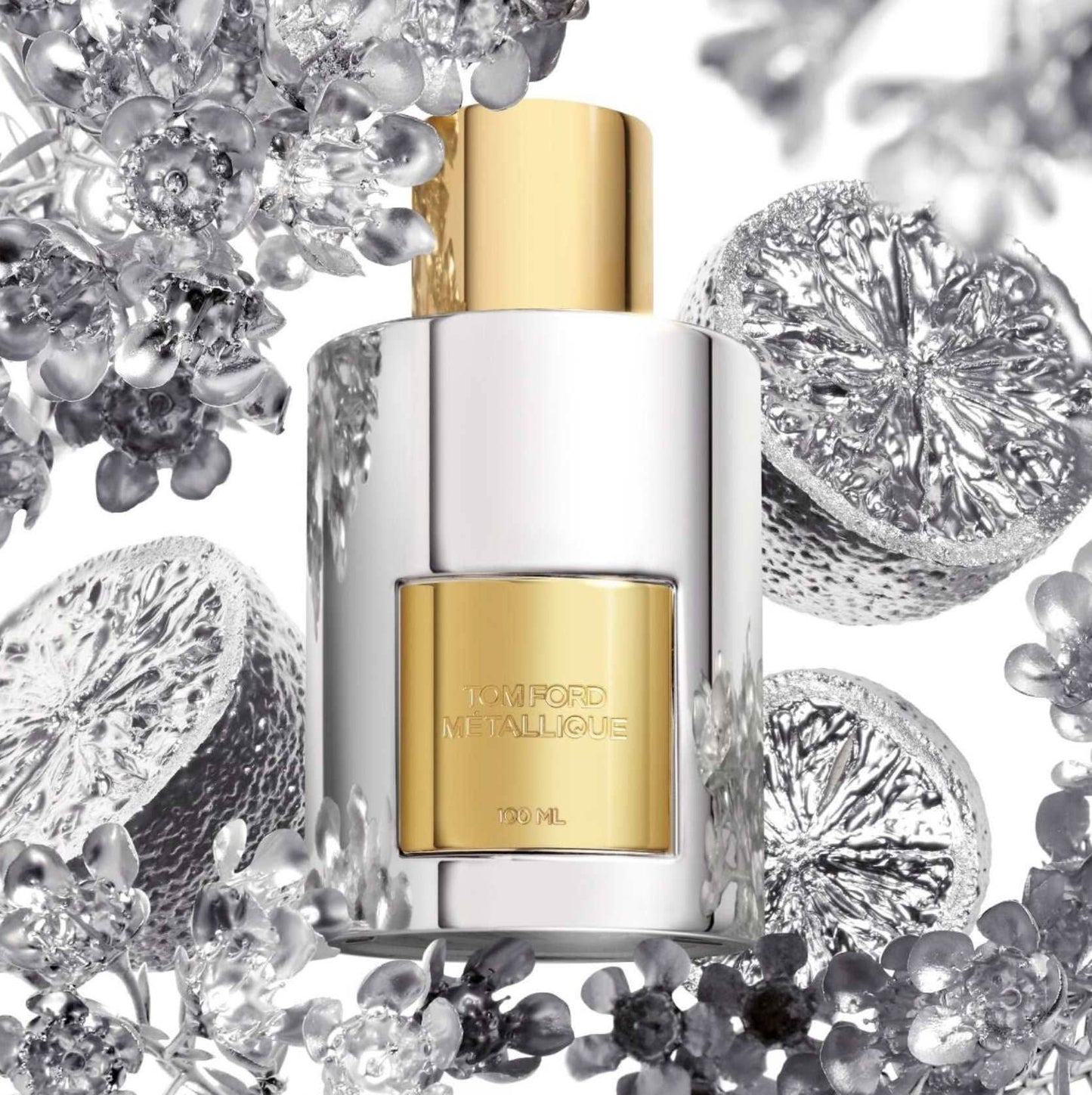 Metallique Eau De Parfum Tom Ford Metallique Eau De Parfum is a striking and modern fragrance that exudes a metallic sheen, blending floral and aldehydic notes to create an elegant yet edgy scent. This perfume is designed for those who appreciate a refine