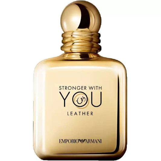 Stronger With You Leather Eau De Parfum Emporio Armani Stronger With You Leather Eau de Parfum is a striking and seductive masculine fragrance that combines the intensity of leather with the warm sweetness of special spices. This perfume exudes confidence