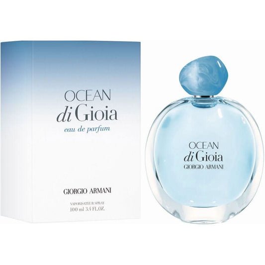 Ocean di Gioia Eau De Parfum Armani Ocean Di Gioia is a fragrance inspired by the sea and ocean, capturing a sensual and fresh aromatic profile. This perfume reflects the freedom, harmony, and energy of nature. Fragrance Composition The scent composition
