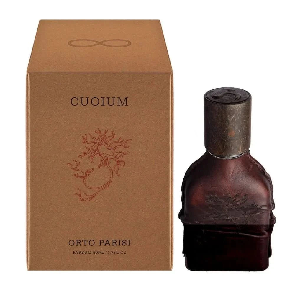 Cuoium Parfum Orto Parisi Cuoium is a bold and captivating fragrance, celebrated for its rich, leathery, and smoky composition. Inspired by the strength and resilience of leather, Cuoium is a perfect choice for those who seek a scent that embodies raw mas