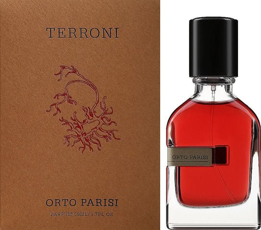 Terroni Parfum Orto Parisi Terroni is a rich and earthy fragrance, celebrated for its deep, smoky, and grounded composition. Inspired by the raw power of the earth, Terroni captivates those who seek a bold and elemental scent that connects them to nature’