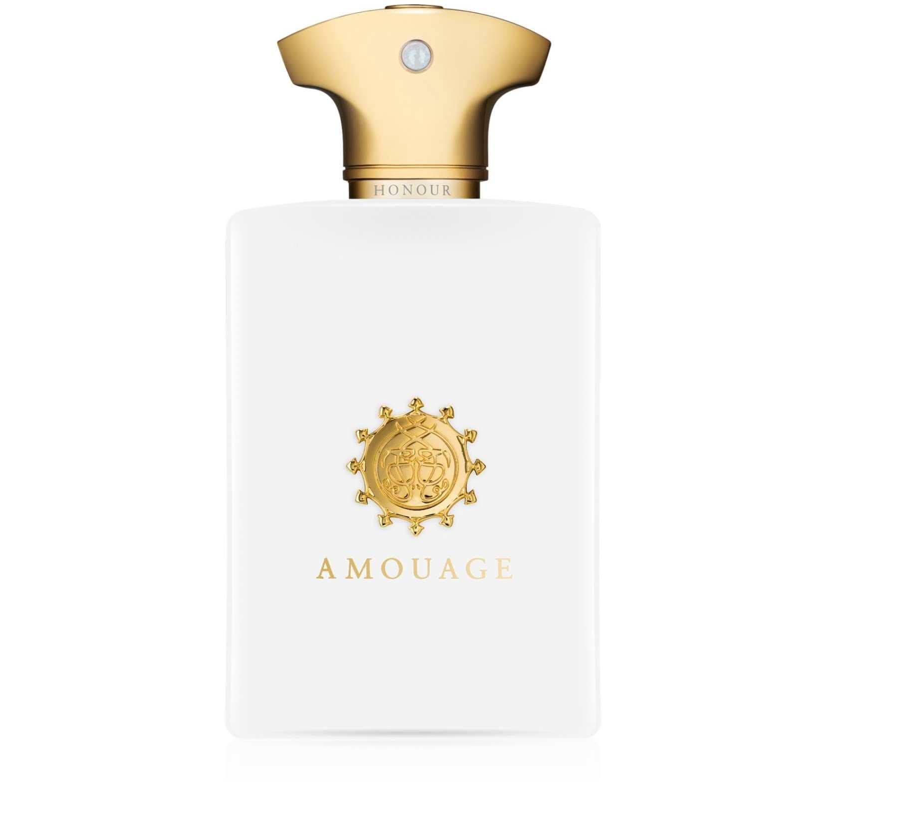 Honour For Men Eau De Parfum The subtly elegant Amouage Honour Eau de Parfum tells a story filled with powerful emotions and memories. Hidden in the innocent white bottle is a fragrance of humility and tenderness inspired by the opera Madame Butterfly. A