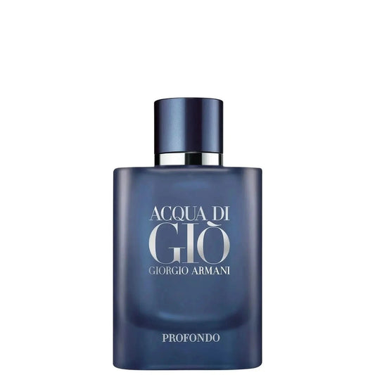Acqua di Giò Profondo Eau De Parfum Armani Acqua di Gio Profondo is a men's fragrance that offers an intense and fresh reinterpretation of the original Acqua di Gio. Fragrance: Acqua di Gio Profondo presents a powerful marine and fresh scent inspired by t