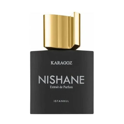 Karagoz Extrait de Parfum Nishane Karagoz Extrait de Parfum is a lively and charismatic fragrance, celebrated for its bold blend of fruity, floral, and woody notes. Inspired by the traditional Turkish shadow puppet character "Karagoz," known for his wit a