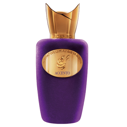 Accento Eau De Parfum Sospiro Accento Eau De Parfum is a sophisticated and evocative fragrance that captivates with its rich and opulent profile. Part of the prestigious Sospiro collection, this scent is designed for those who appreciate a blend of elegan