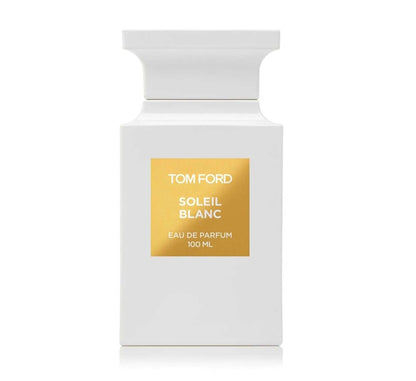 Soleil Blanc Eau De Parfum Tom Ford Soleil Blanc Eau De Parfum is a sun-soaked, luxurious fragrance that transports you to the idyllic warmth of a private tropical paradise. This scent is a celebration of the sun, encapsulating the glow of bronzed skin an